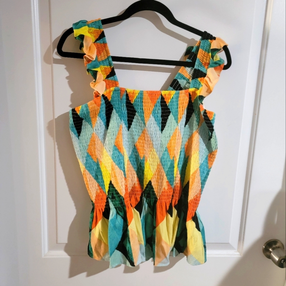 Sleeveless Bright Colored Blouse